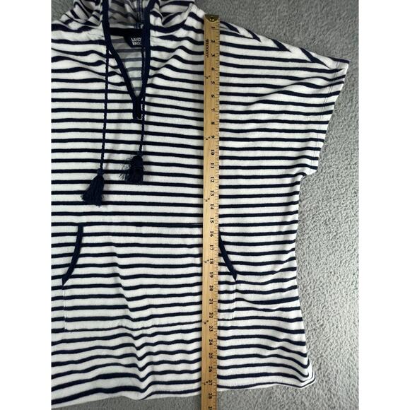 Lands End Swim Coverup Womens Small / Medium Blue Hooded Terry Cloth - Picture 3 of 8